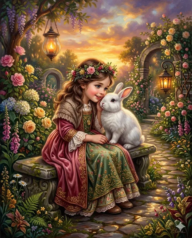 Whimsical Storybook Oil Painting Art