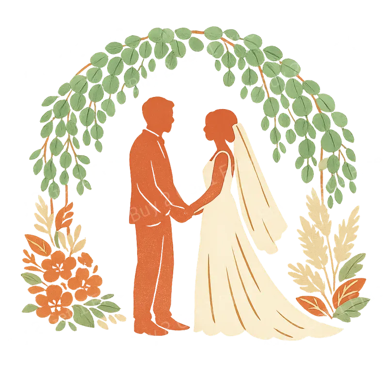 Boho Wedding Vector Cliparts