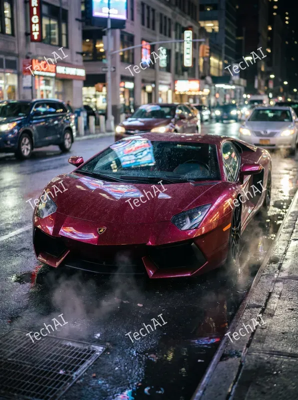 Burgundy Cinematic Automotive Art