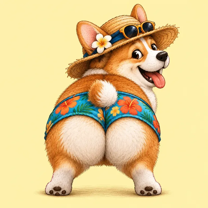 Funny Rear View Character Cliparts