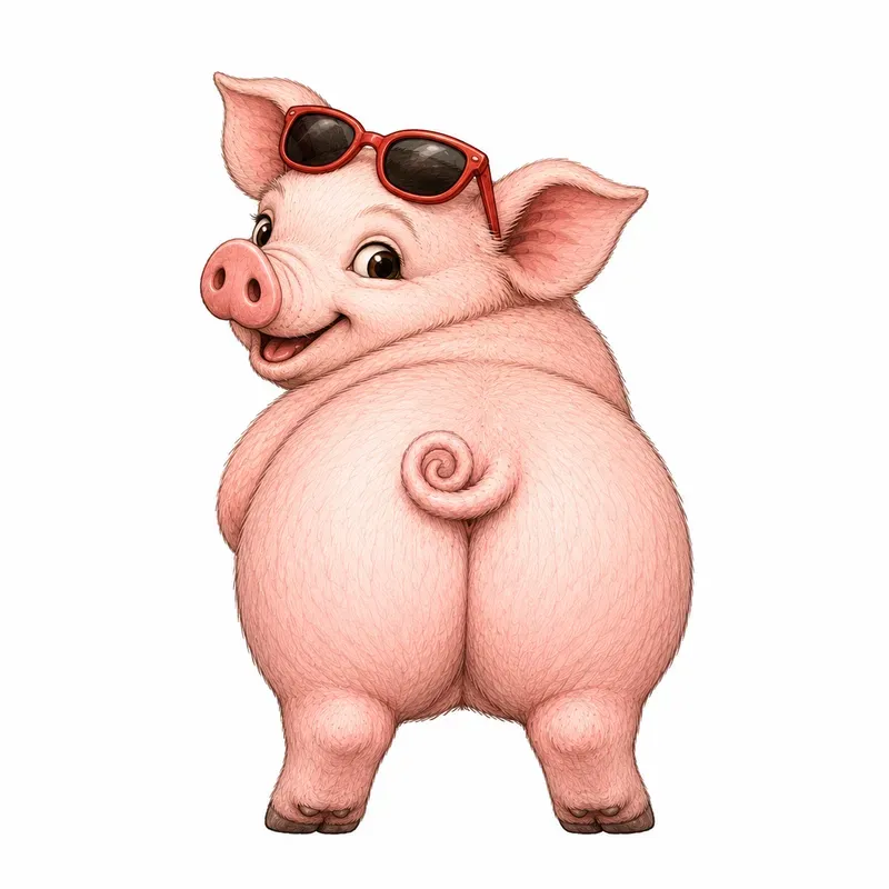 Funny Rear View Character Cliparts