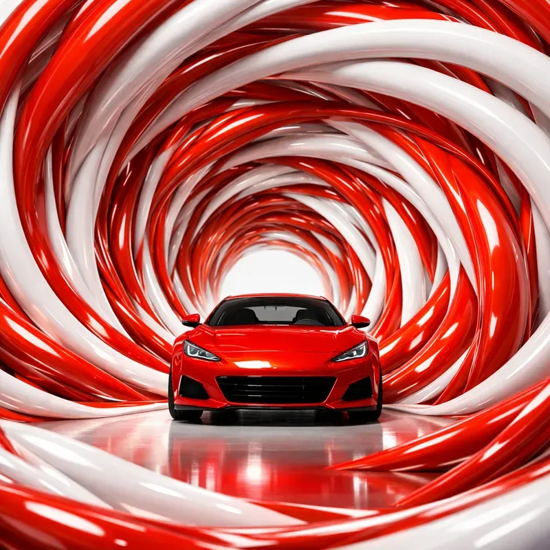 Surreal Spiral Car Tunnels