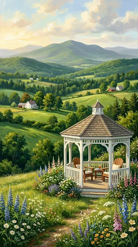 Acrylic Summer In Vermont Illustrations