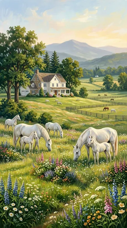 Acrylic Summer In Vermont Illustrations