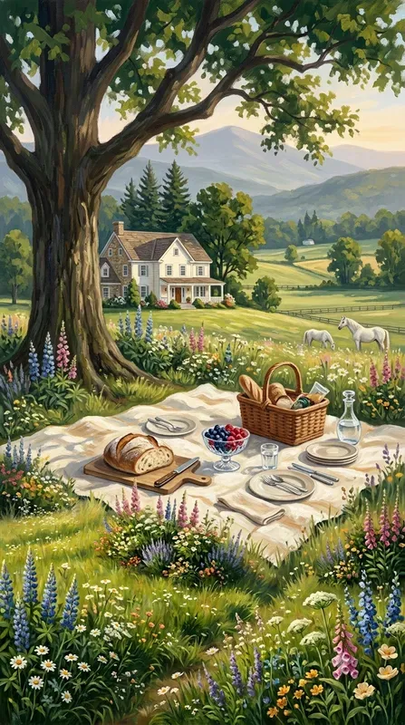 Acrylic Summer In Vermont Illustrations