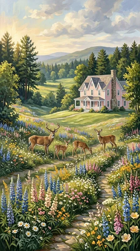 Acrylic Summer In Vermont Illustrations