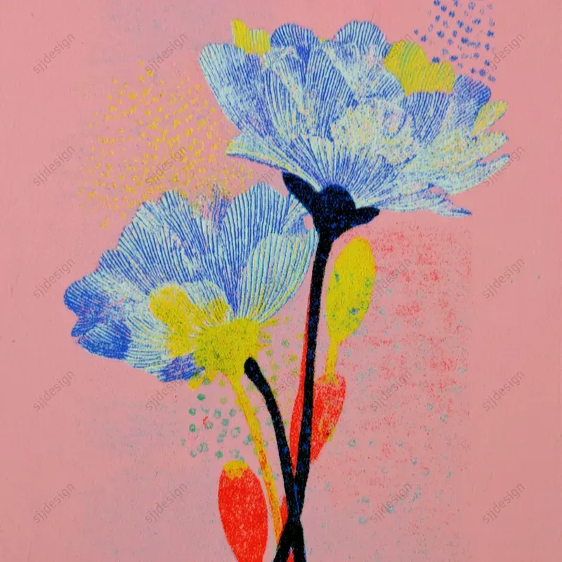 Risograph Pop Folk Illustration Style