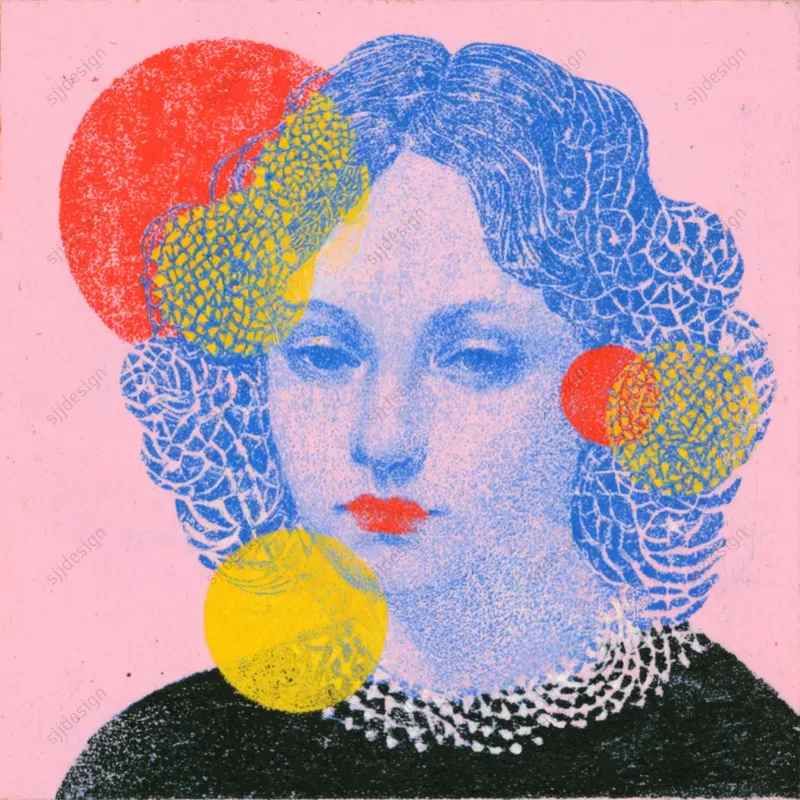 Risograph Pop Folk Illustration Style