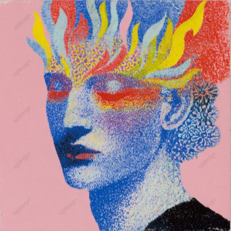 Risograph Pop Folk Illustration Style