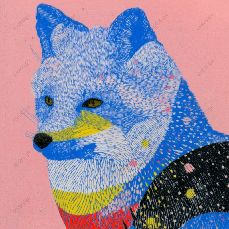 Risograph Pop Folk Illustration Style