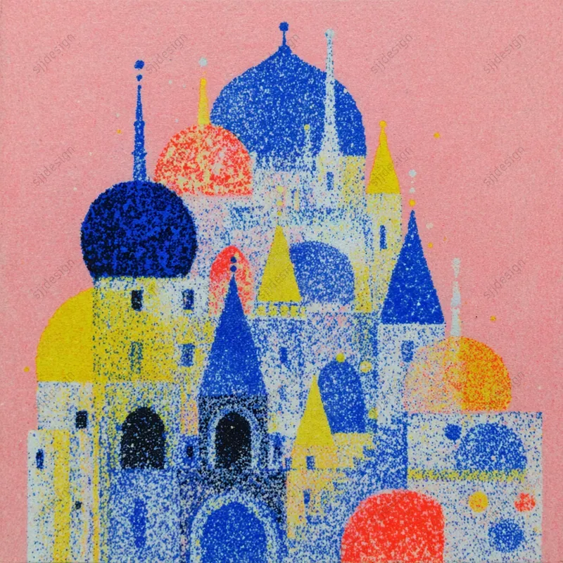 Risograph Pop Folk Illustration Style