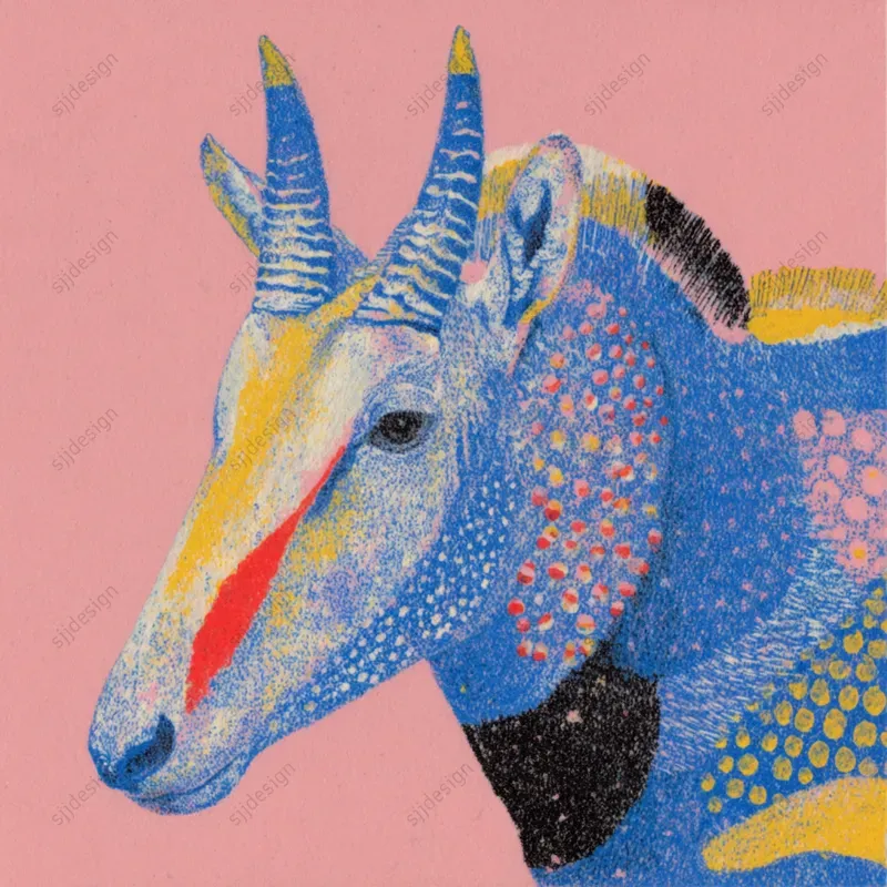 Risograph Pop Folk Illustration Style