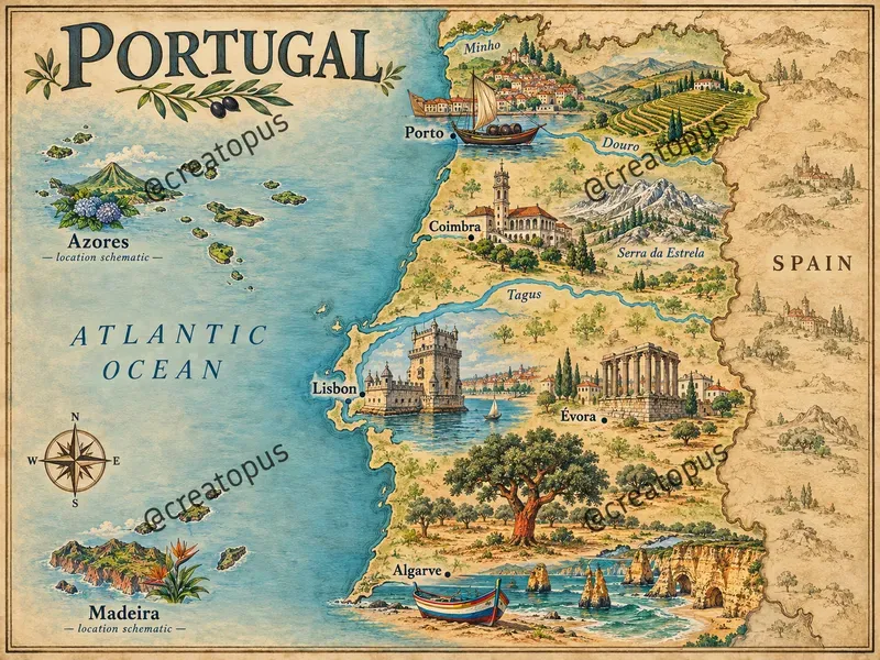 Pictorial Antique Old World Maps