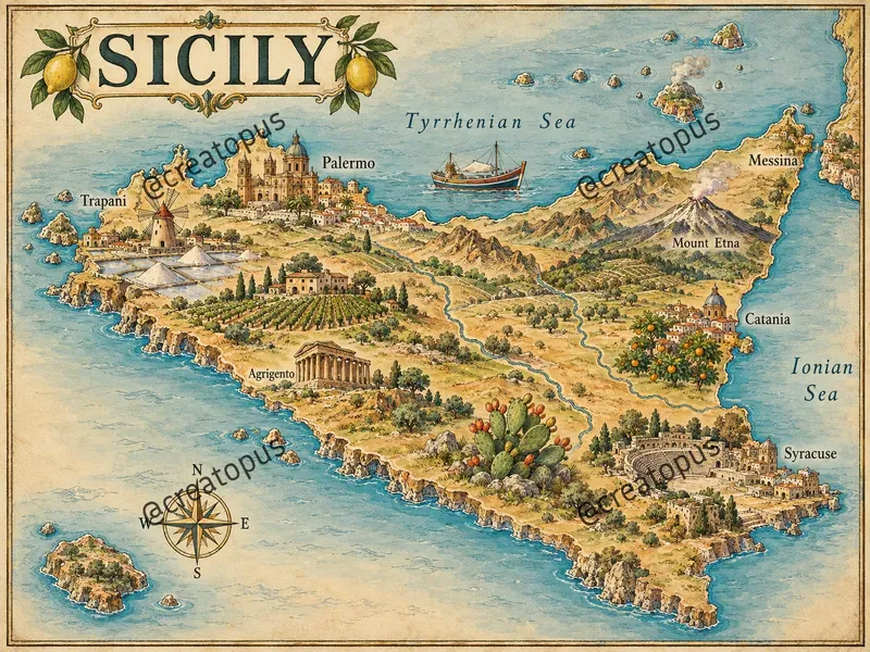 Pictorial Antique Old World Maps
