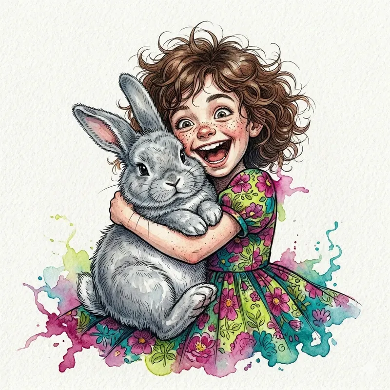 Caricature Watercolor Sticker Art