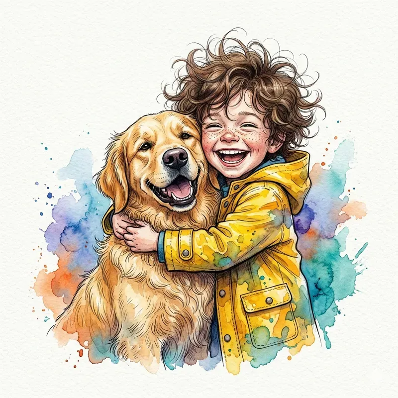 Caricature Watercolor Sticker Art