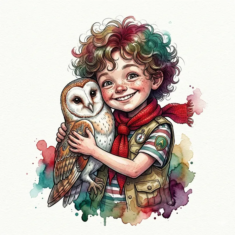 Caricature Watercolor Sticker Art