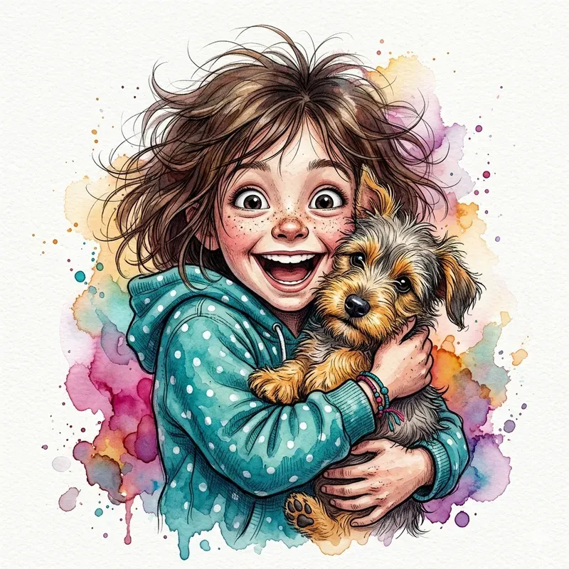 Caricature Watercolor Sticker Art