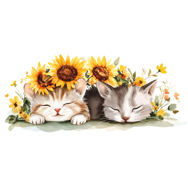 Summer Sunflower Watercolor Illustrations
