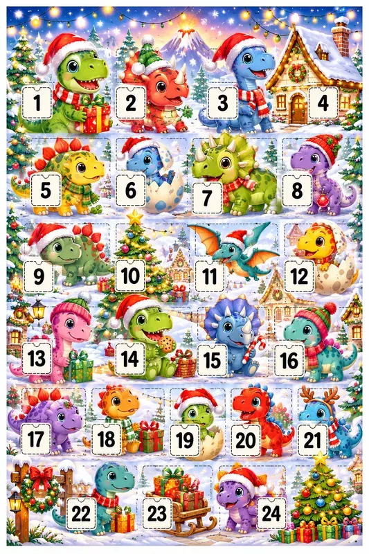 Kids Dinosaur Christmas Advent Calendars