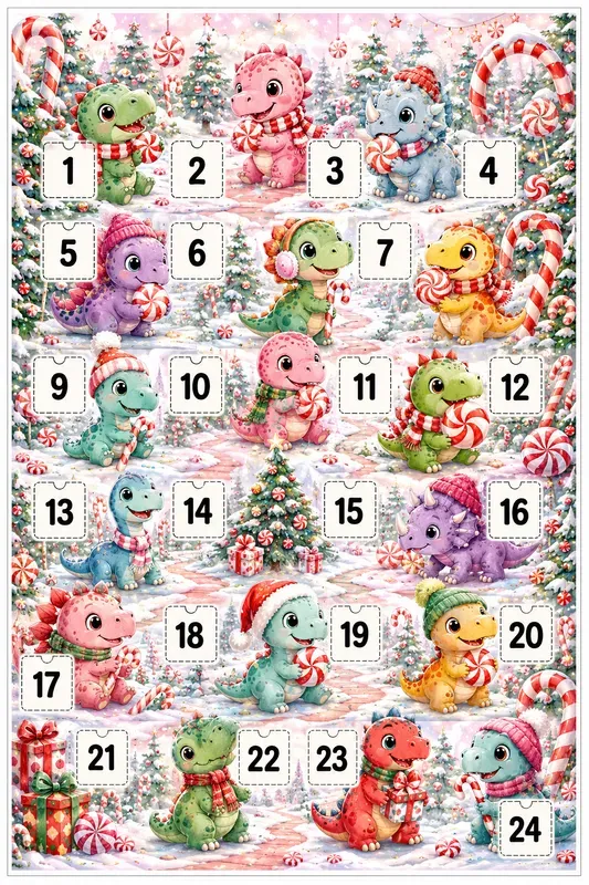 Kids Dinosaur Christmas Advent Calendars