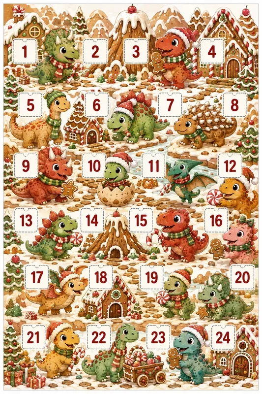Kids Dinosaur Christmas Advent Calendars