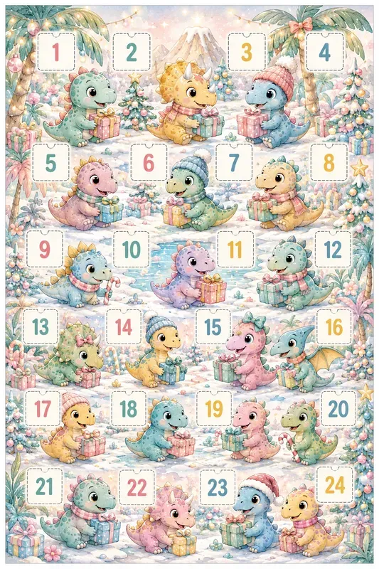 Kids Dinosaur Christmas Advent Calendars