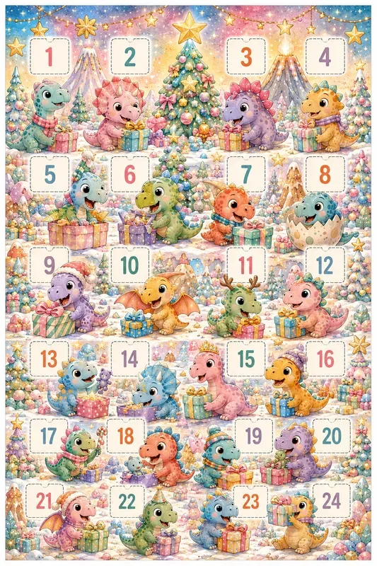 Kids Dinosaur Christmas Advent Calendars
