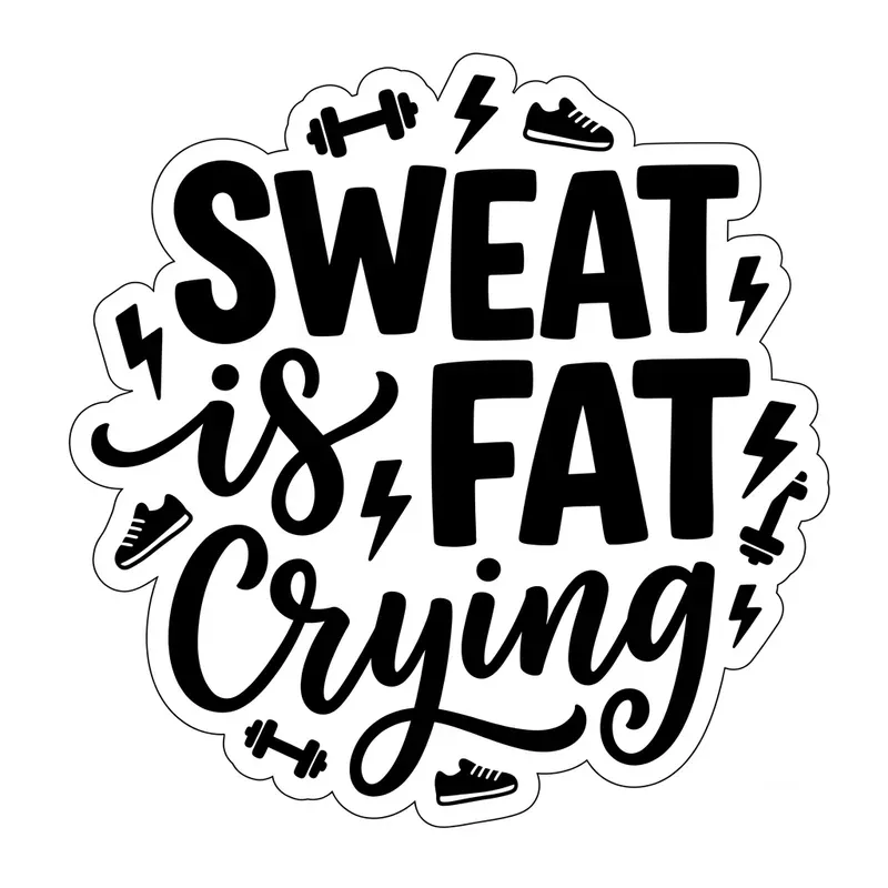 Black White Typography Stickers