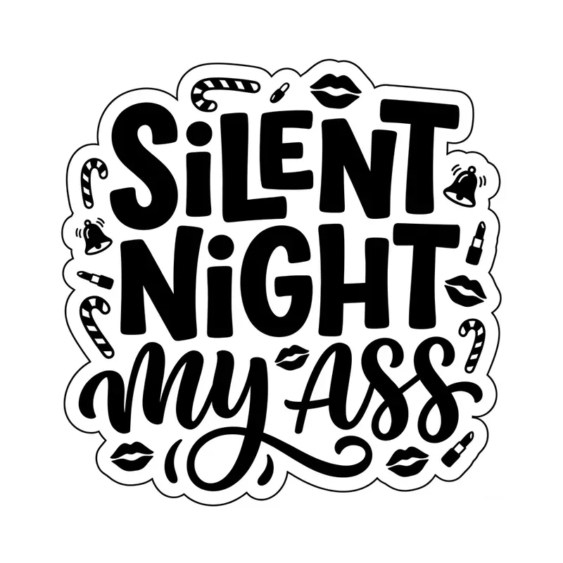 Black White Typography Stickers