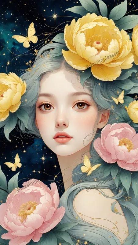 Cosmic Art Nouveau Portraits