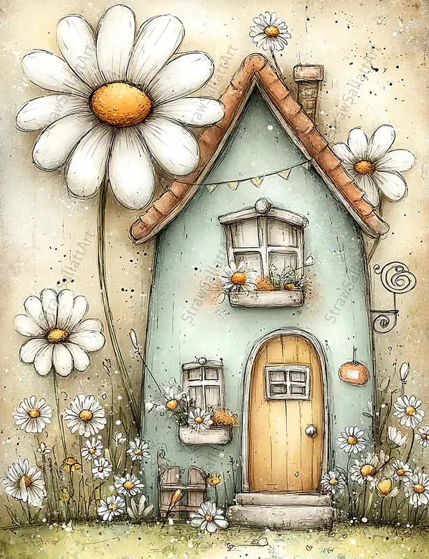 Summer Daisy Character Junk Journal Pages