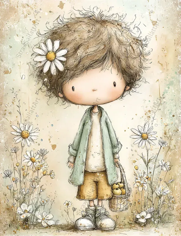 Summer Daisy Character Junk Journal Pages