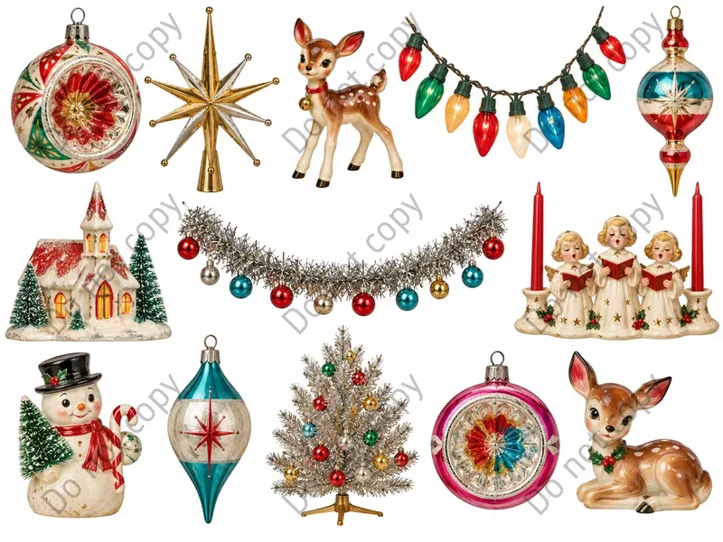 Vintage Christmas Decoration Clipart