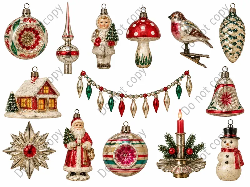 Vintage Christmas Decoration Clipart