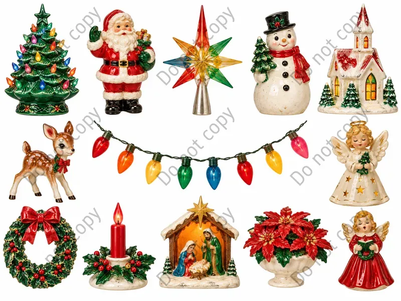 Vintage Christmas Decoration Clipart