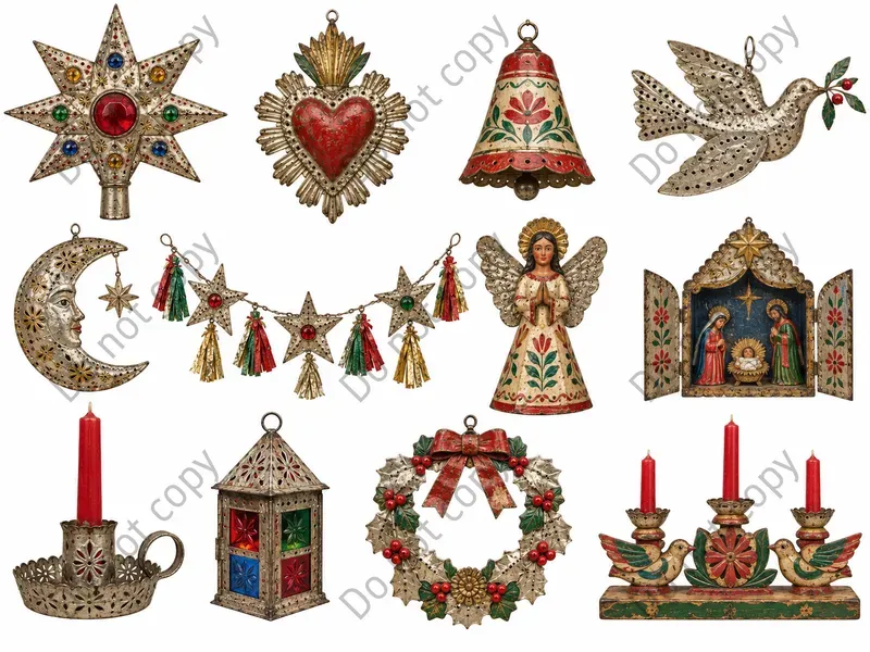 Vintage Christmas Decoration Clipart