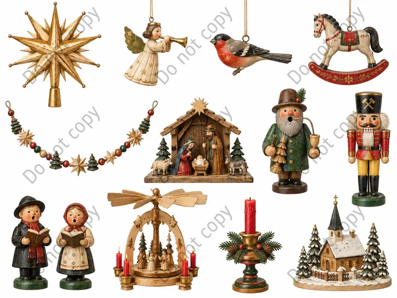 Vintage Christmas Decoration Clipart