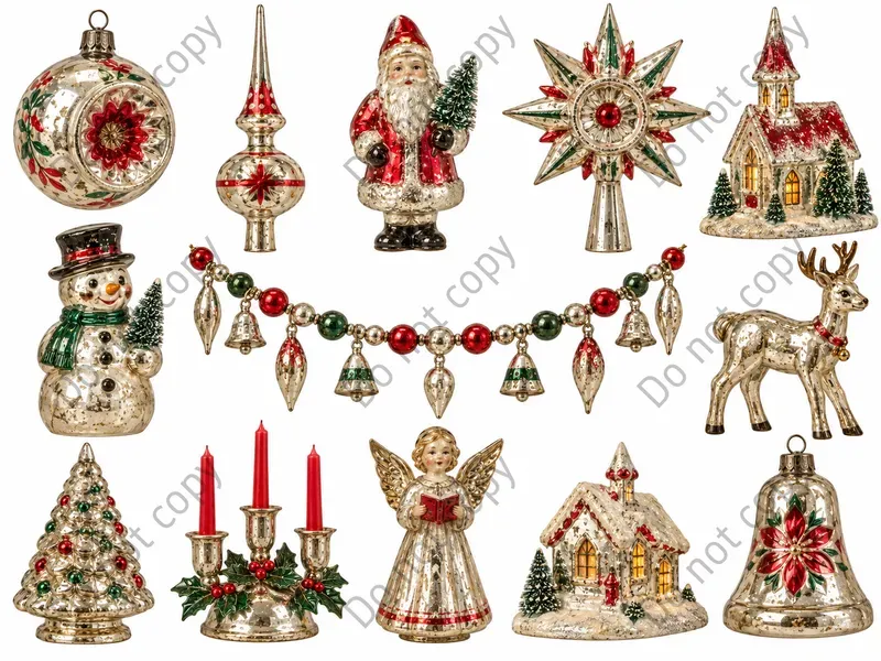Vintage Christmas Decoration Clipart