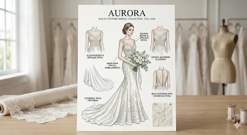 Wedding Dress Sketch Boards With Photos