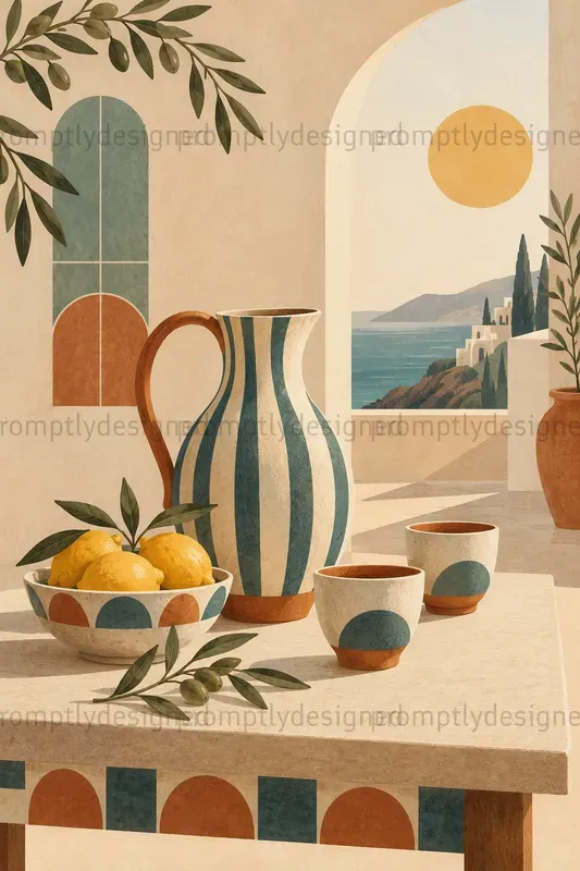 Modern Mediterranean Fusion Wall Art