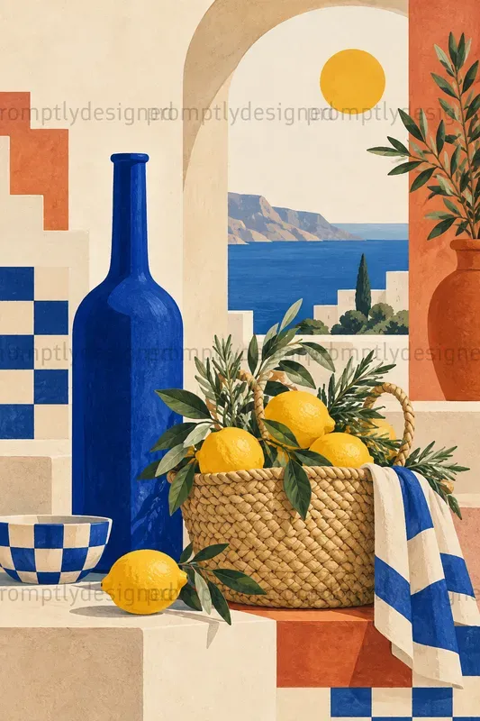 Modern Mediterranean Fusion Wall Art