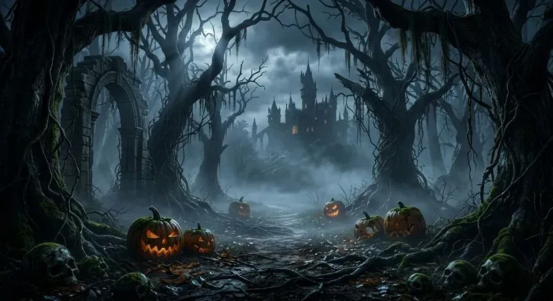 Cinematic Haunted Halloween Sceneries