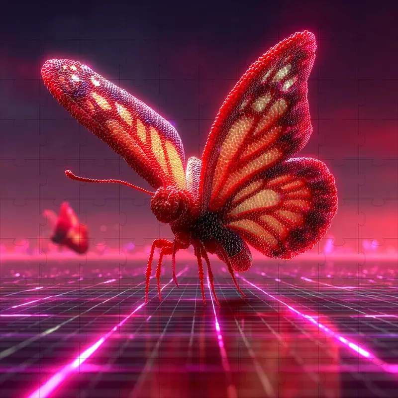 3D Synthwave Neon Retro Glows