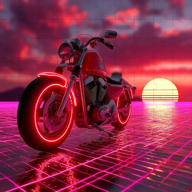 3D Synthwave Neon Retro Glows