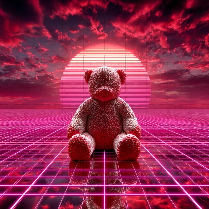 3D Synthwave Neon Retro Glows