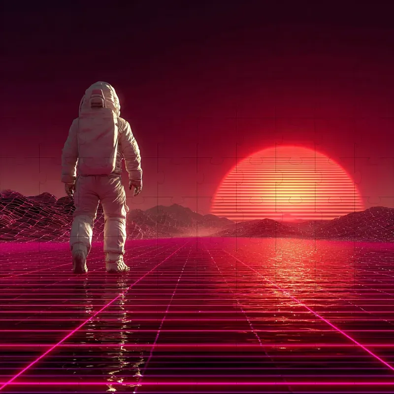 3D Synthwave Neon Retro Glows