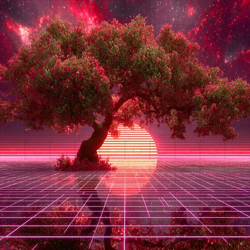 3D Synthwave Neon Retro Glows