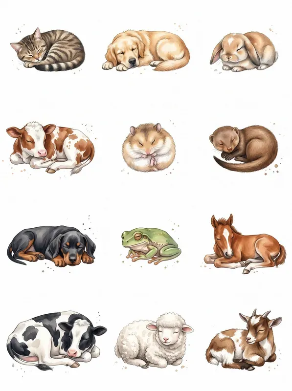 Watercolor Animal Set Builders
