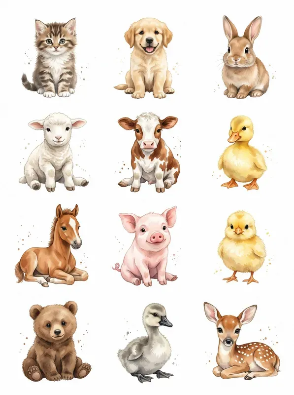 Watercolor Animal Set Builders